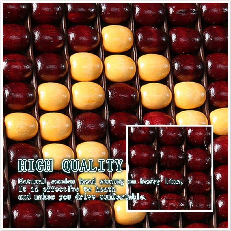 LKXHarleya Wood Beaded Comfort Seat Cover with Cooling Ventilated Mesh Lumbar Back Brace Massage Support Cushion for Car Seat Chair - Image 3